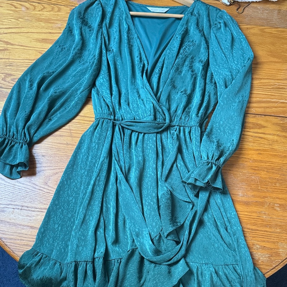 LC Lauren Conrad Teal Long Sleeve Dress